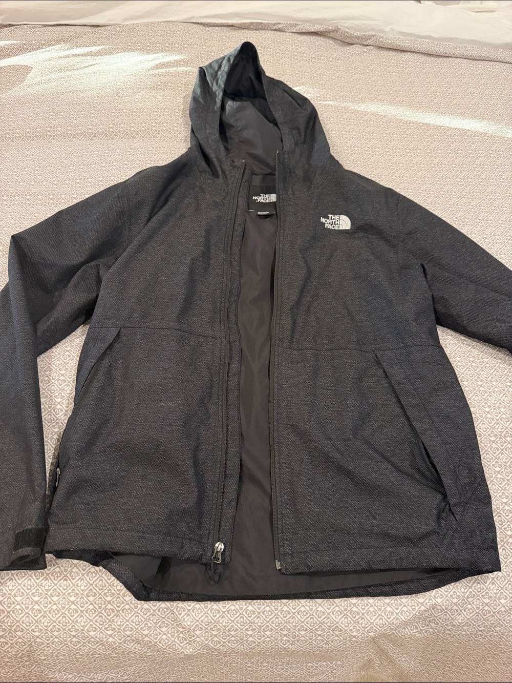 The North Face Men's Dark Gray Hooded Raincoat
